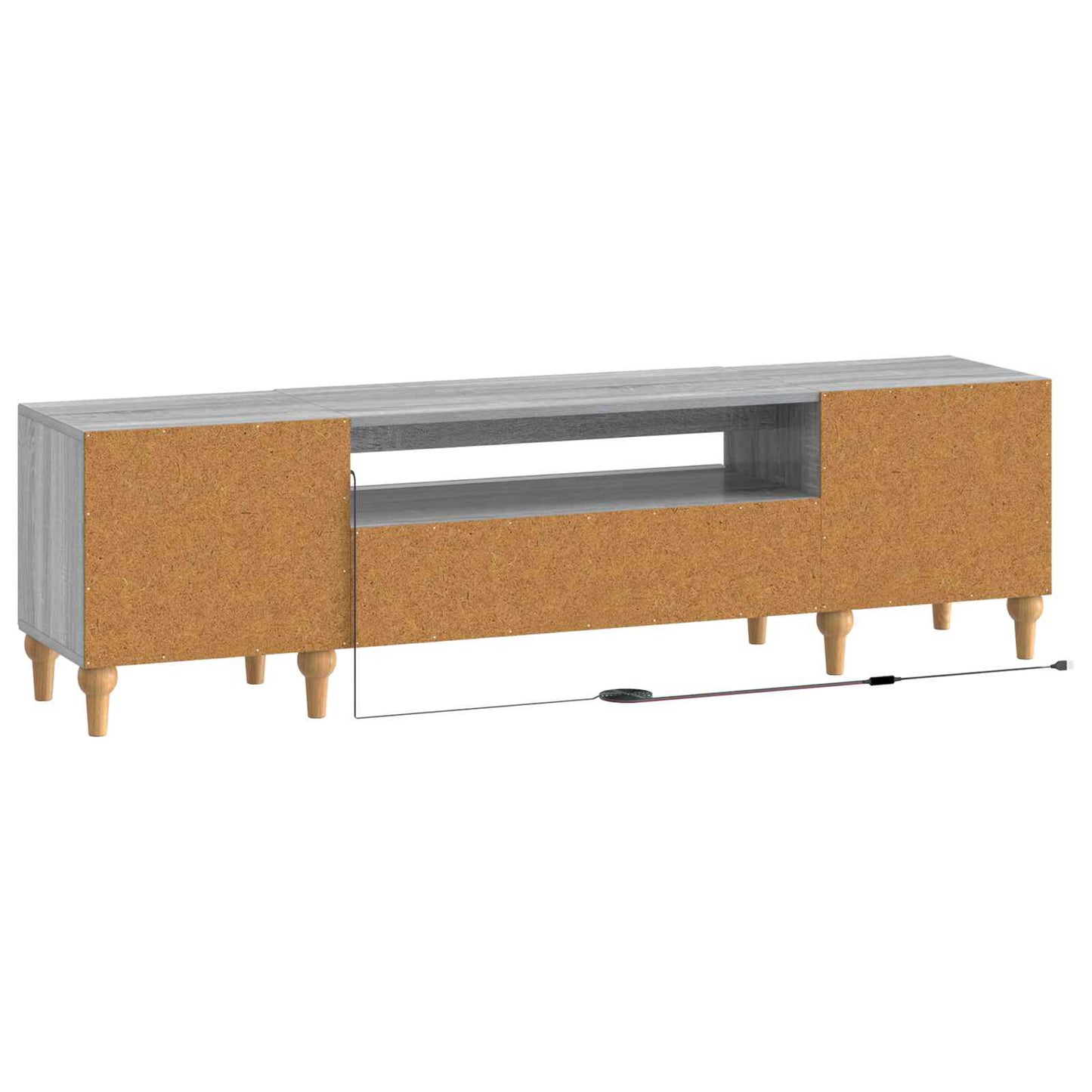 LED tv-meubel Grijs Sonoma Bewerkt hout