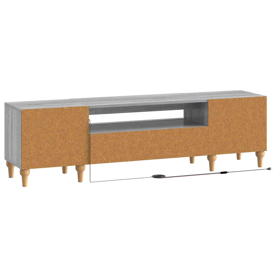 LED tv-meubel Grijs Sonoma Bewerkt hout