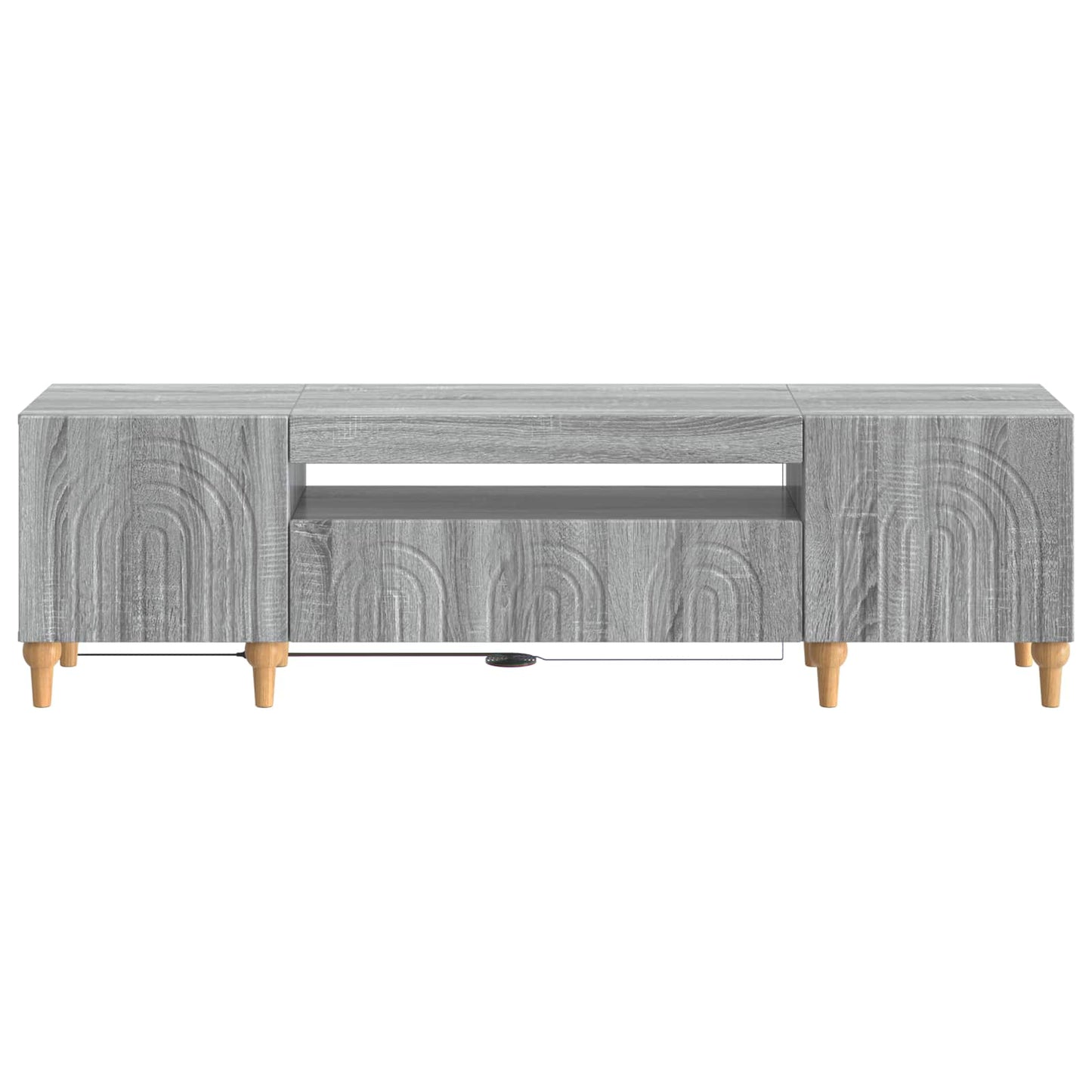 LED tv-meubel Grijs Sonoma Bewerkt hout