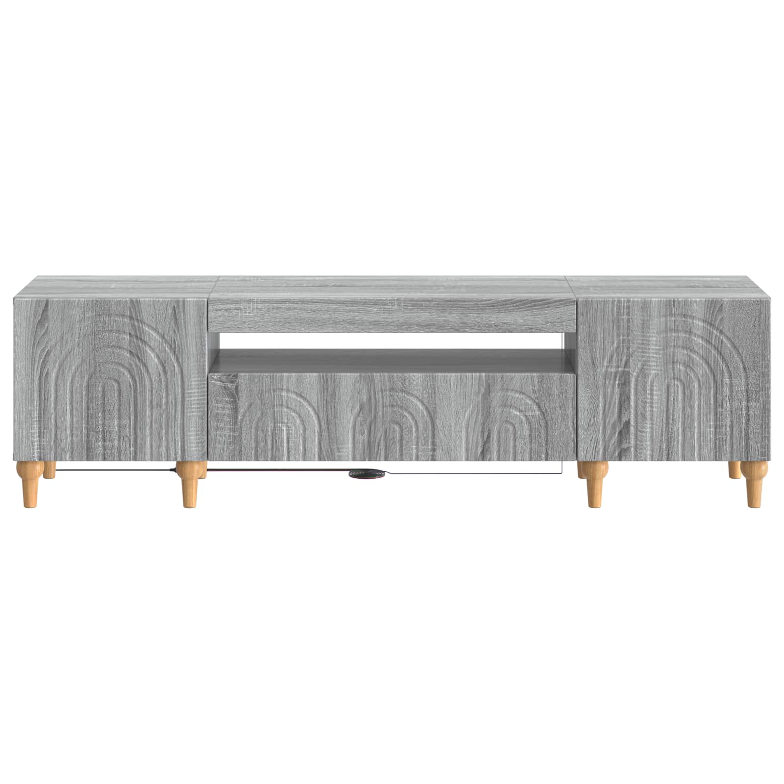 LED tv-meubel Grijs Sonoma Bewerkt hout