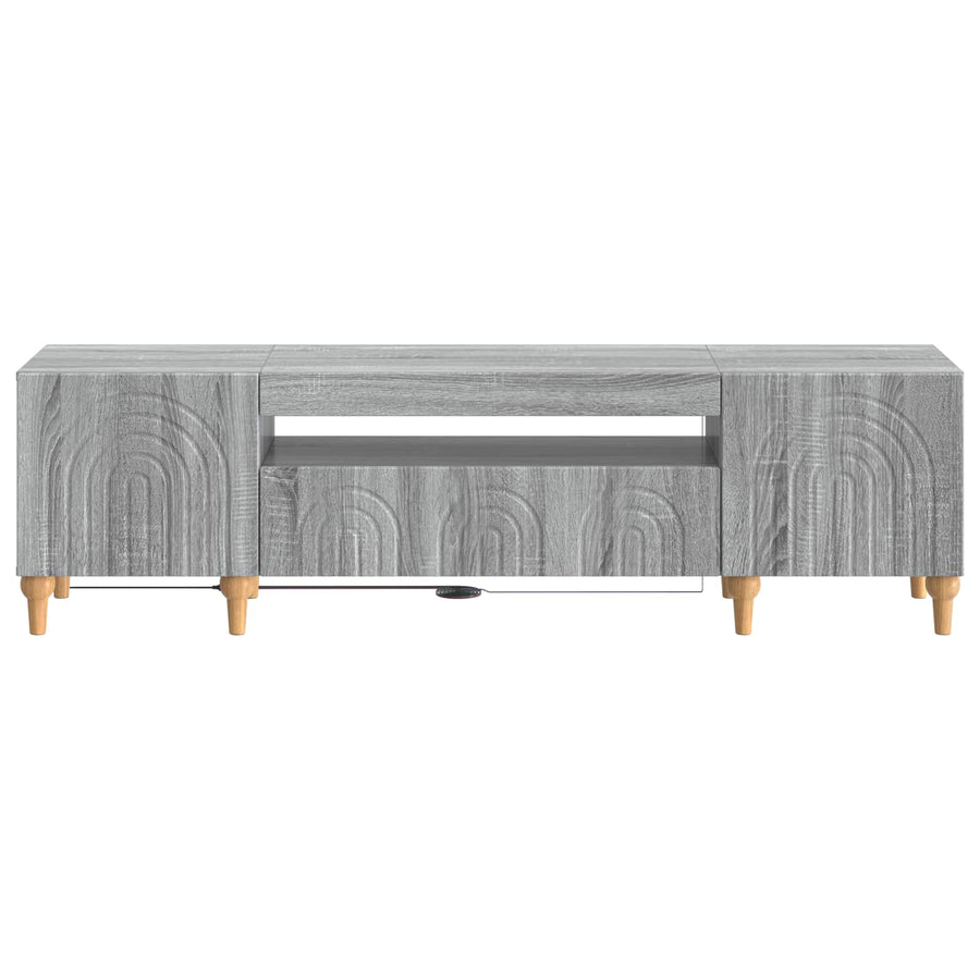 LED tv-meubel Grijs Sonoma Bewerkt hout