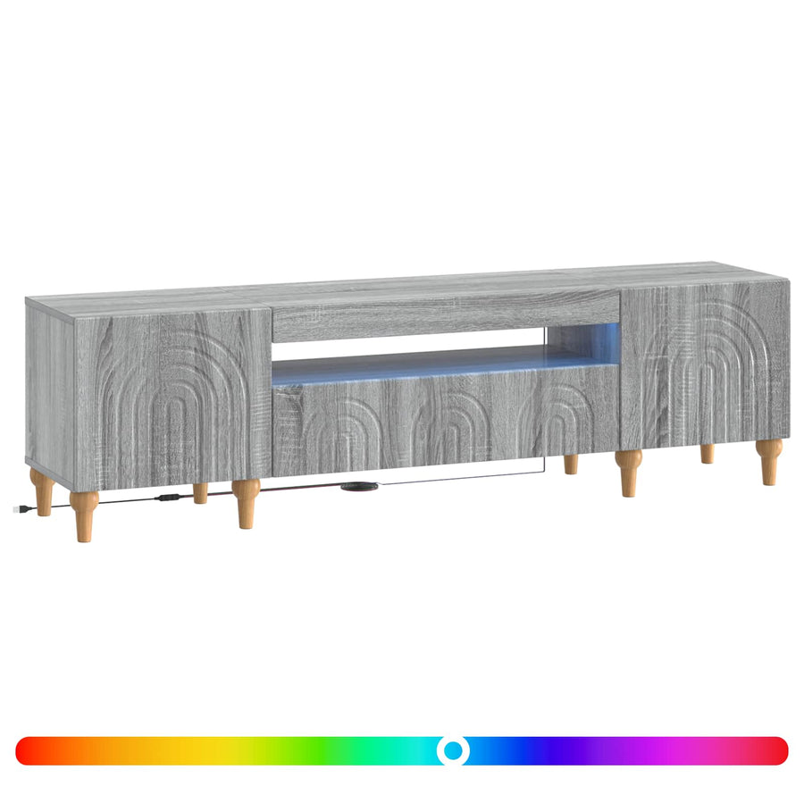 LED tv-meubel Grijs Sonoma Bewerkt hout