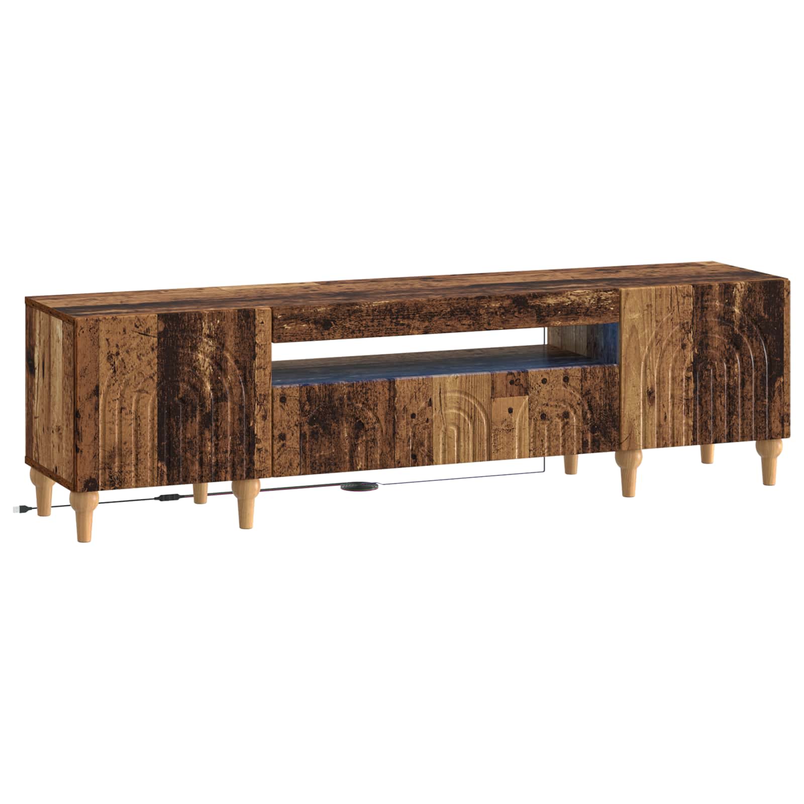 LED tv-meubel Oud hout Bewerkt hout