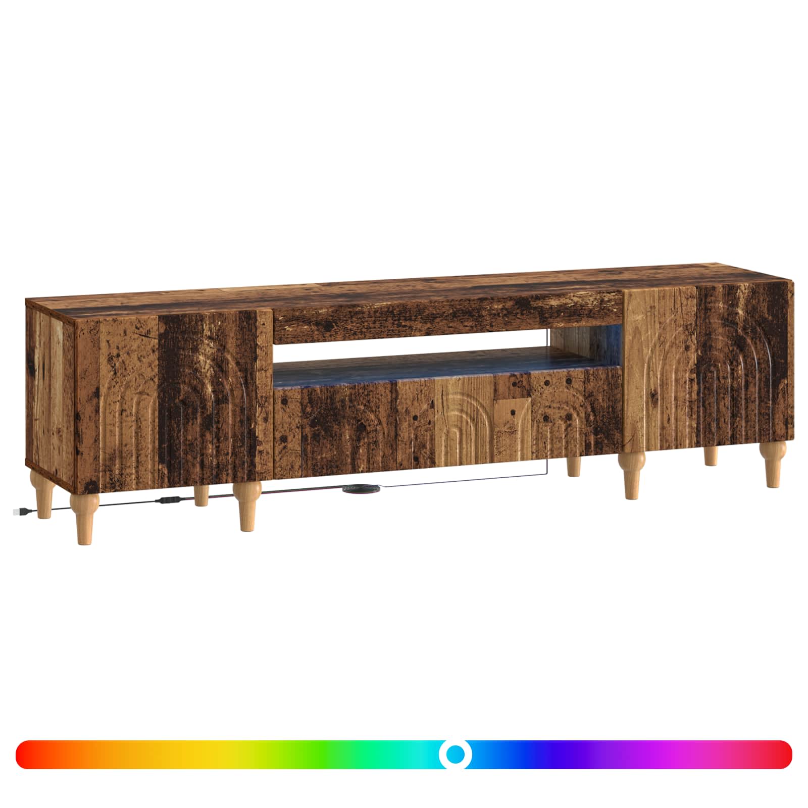LED tv-meubel Oud hout Bewerkt hout