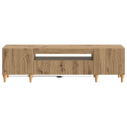LED tv-meubel ALKMAAR Artisanaal eiken Bewerkt hout