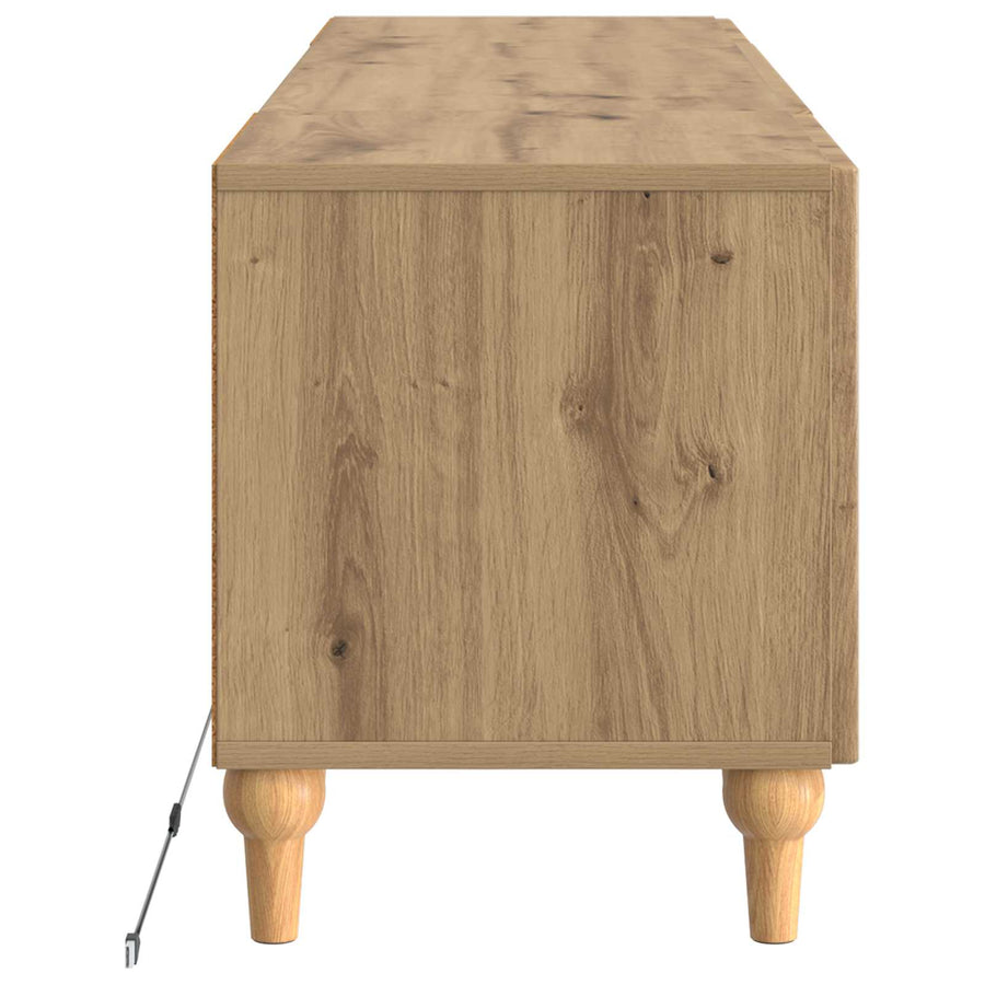 LED tv-meubel ALKMAAR Artisanaal eiken Bewerkt hout