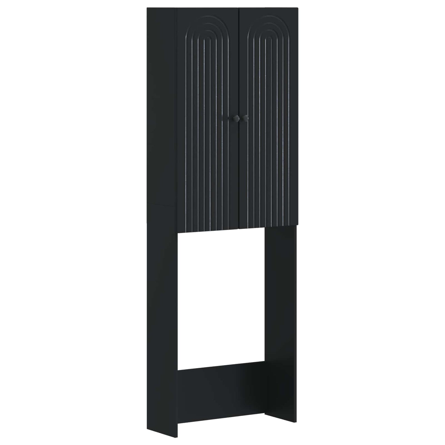 Toiletkast ALKMAAR Zwart 66 x 25,5 x 190 cm Bewerkt hout