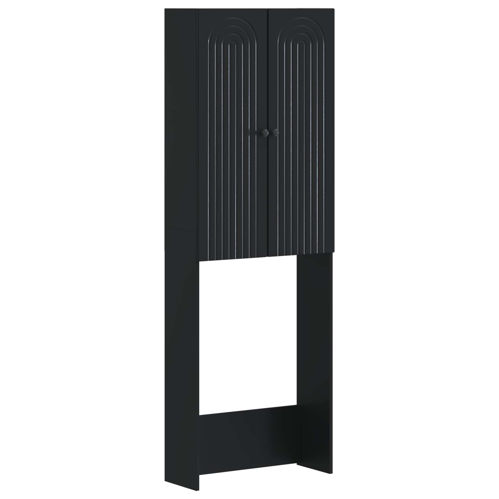 Toiletkast ALKMAAR Zwart 66 x 25,5 x 190 cm Bewerkt hout