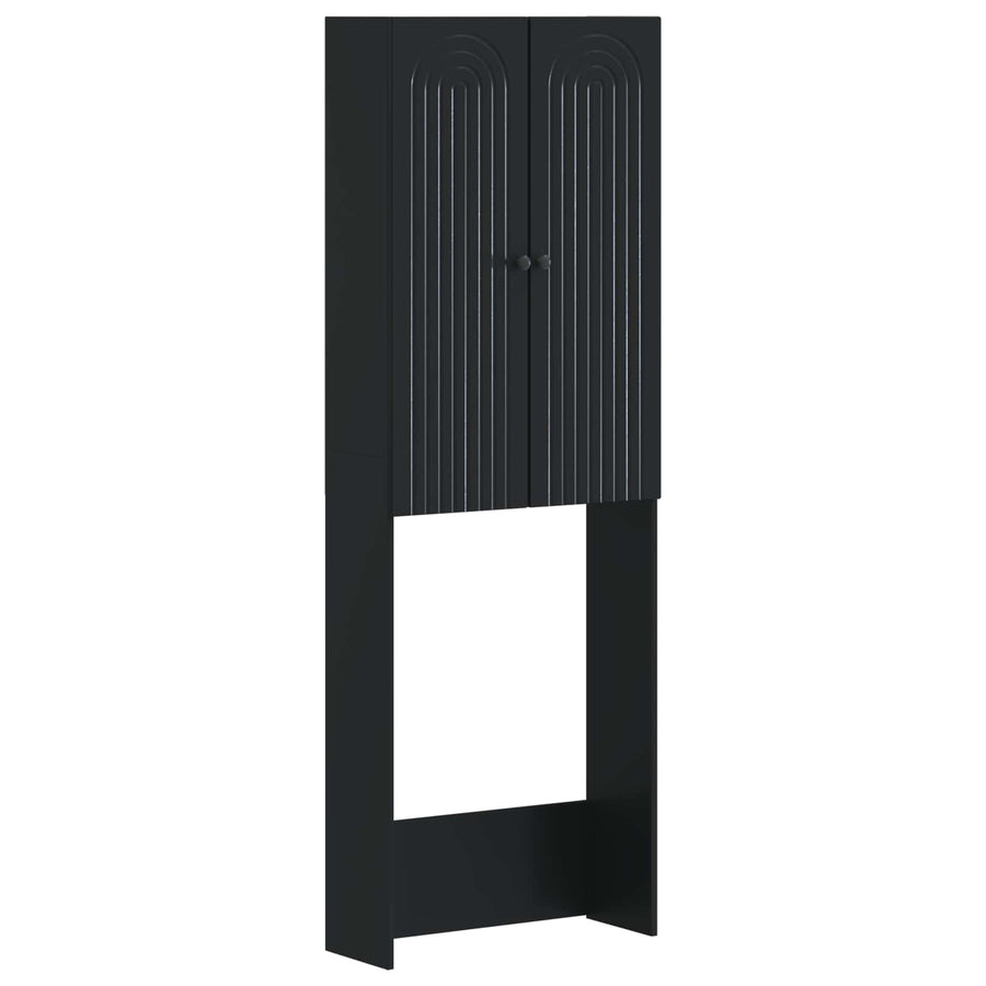 Toiletkast ALKMAAR Zwart 66 x 25,5 x 190 cm Bewerkt hout