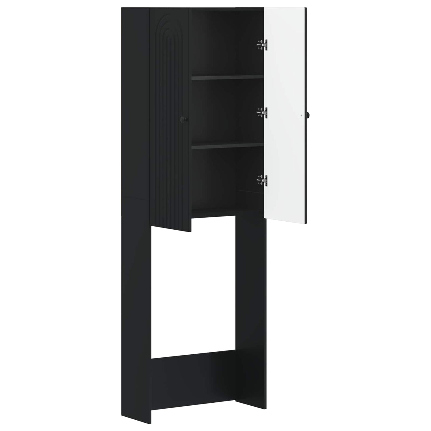 Toiletkast ALKMAAR Zwart 66 x 25,5 x 190 cm Bewerkt hout