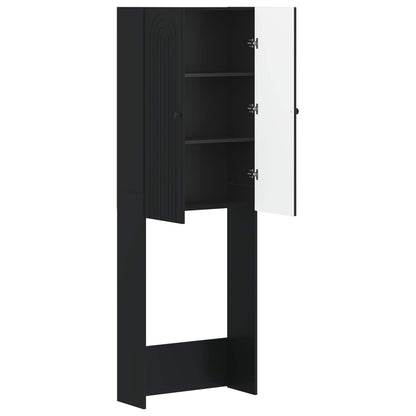 Toiletkast ALKMAAR Zwart 66 x 25,5 x 190 cm Bewerkt hout