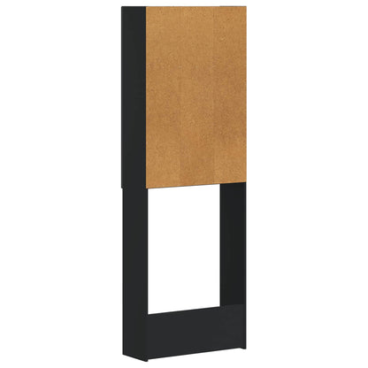 Toiletkast ALKMAAR Zwart 66 x 25,5 x 190 cm Bewerkt hout