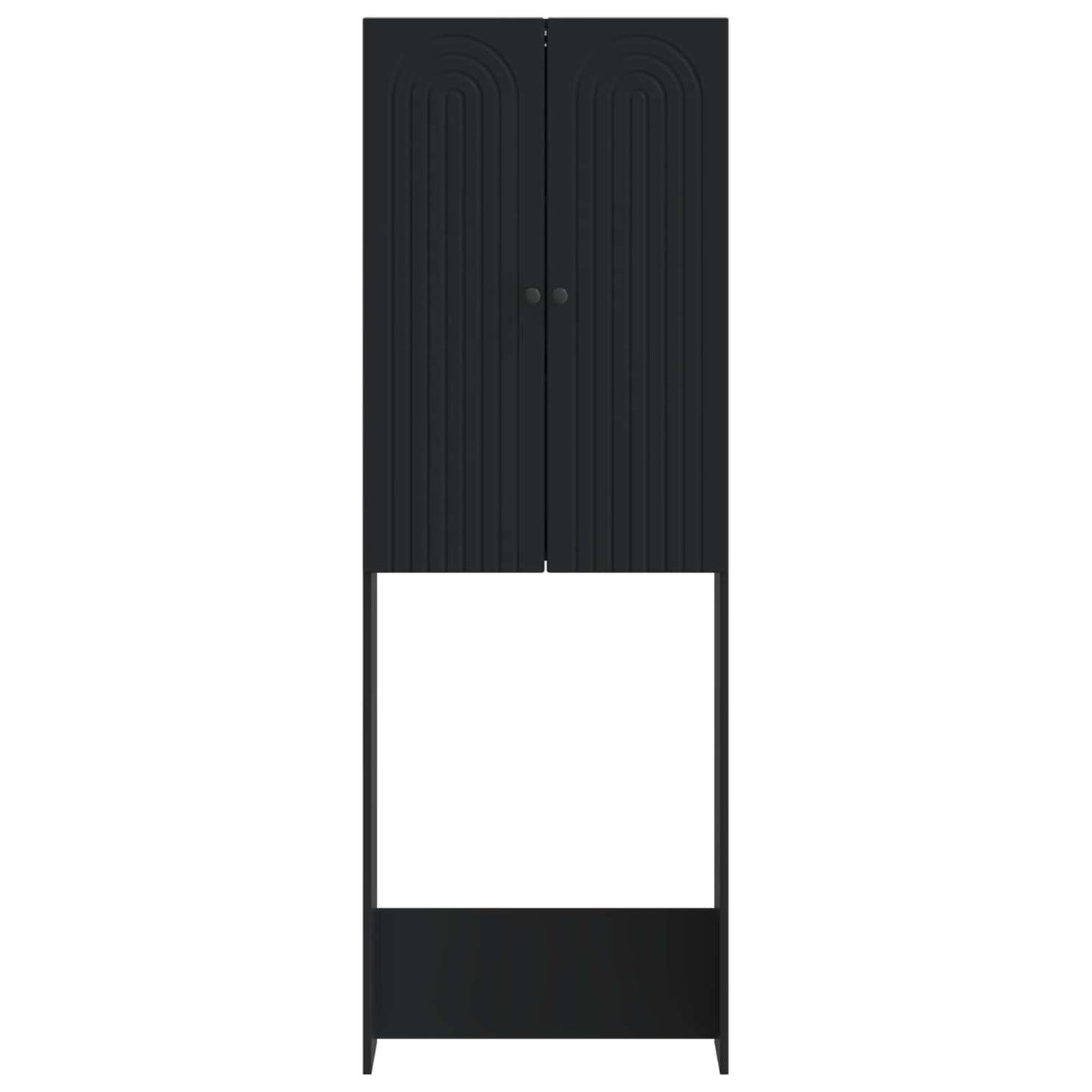 Toiletkast ALKMAAR Zwart 66 x 25,5 x 190 cm Bewerkt hout