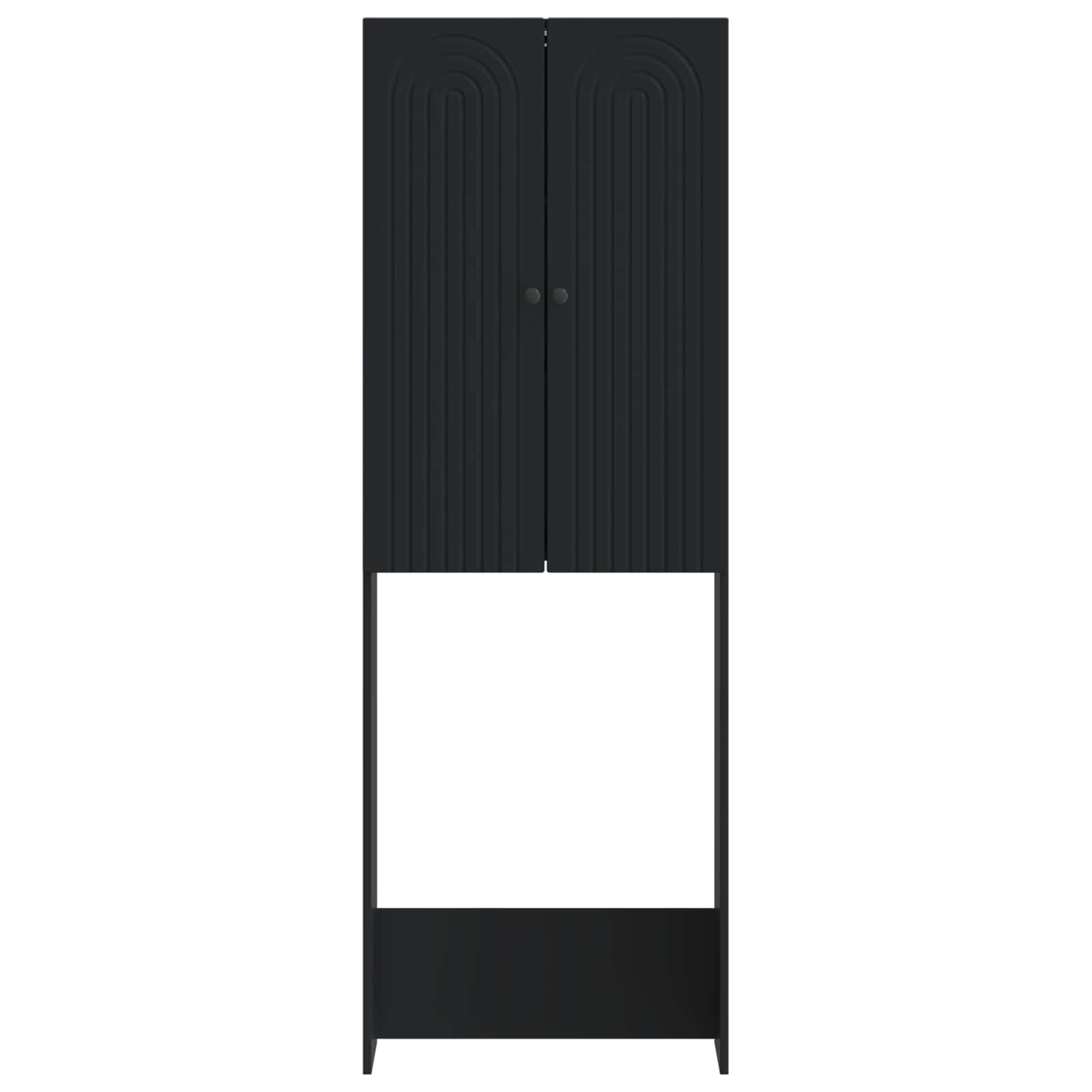 Toiletkast ALKMAAR Zwart 66 x 25,5 x 190 cm Bewerkt hout