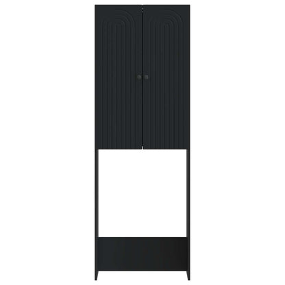 Toiletkast ALKMAAR Zwart 66 x 25,5 x 190 cm Bewerkt hout