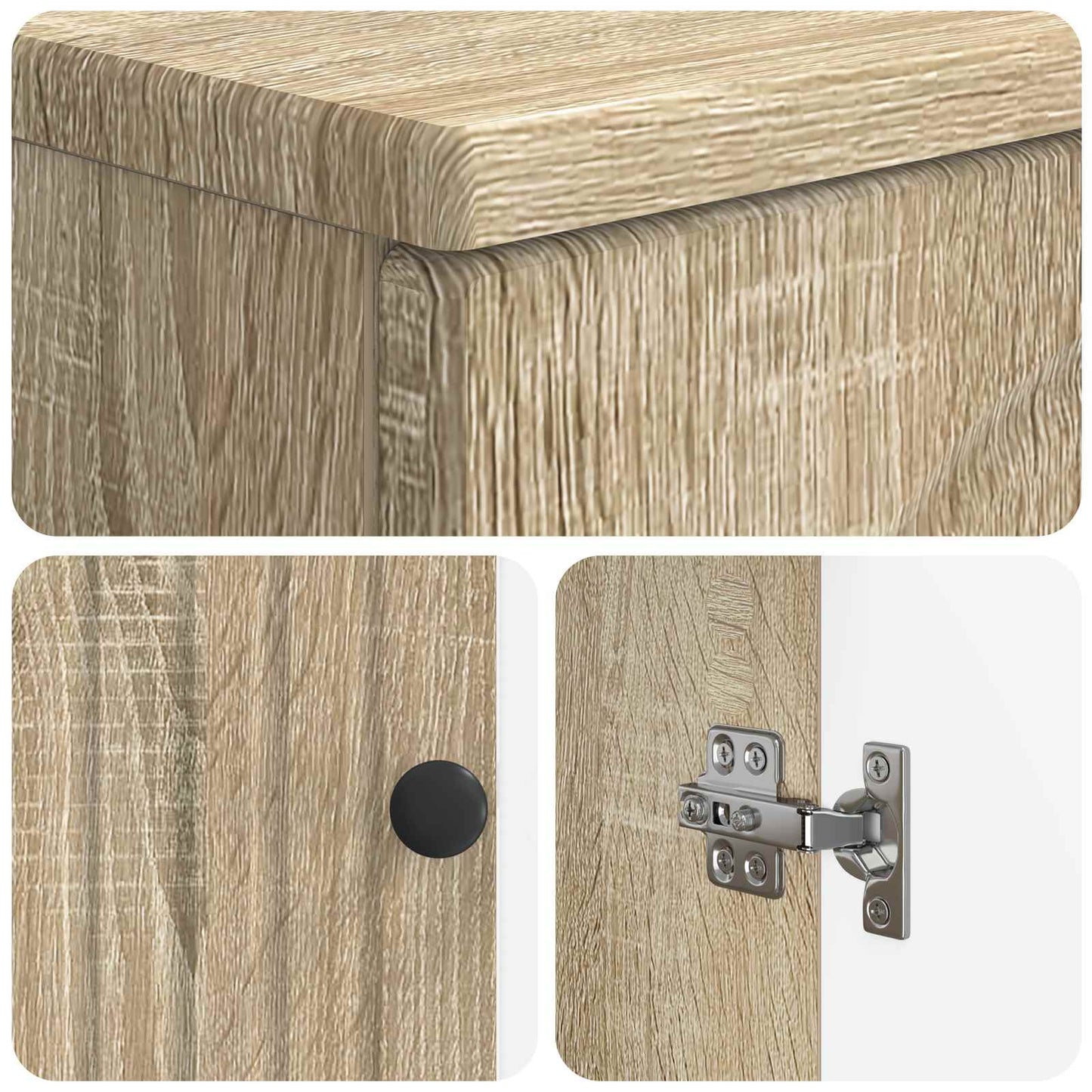 Toiletkast ALKMAAR Sonoma Eiken 66 x 25,5 x 190 cm Bewerkt hout
