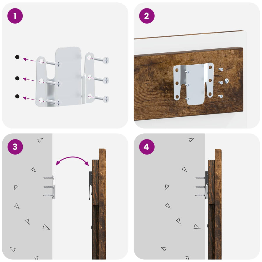 Wandgemonteerd Hoofdeinde ALKMAAR Gerookt eiken Bewerkt hout