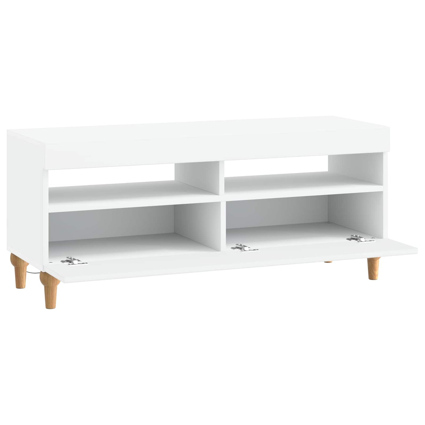 LED tv-meubel Wit Bewerkt hout