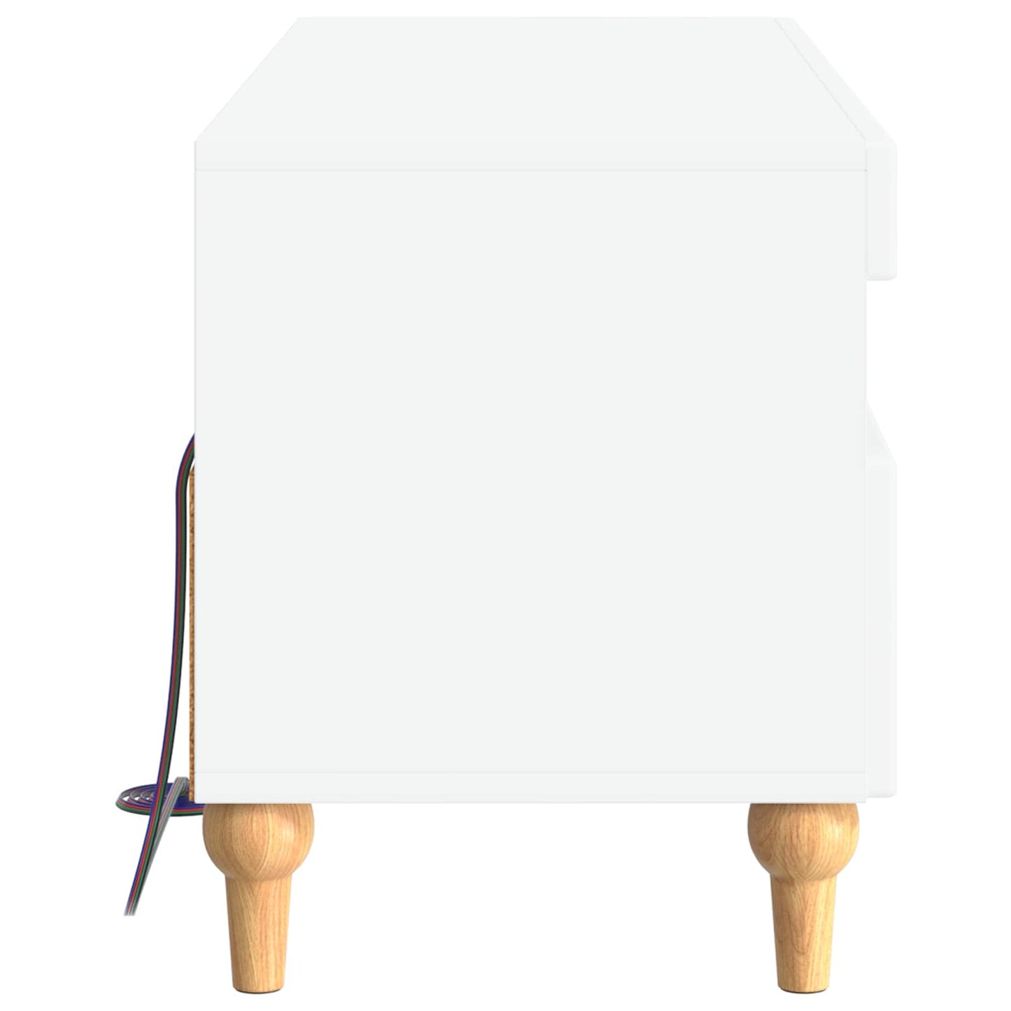 LED tv-meubel Wit Bewerkt hout