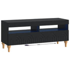 LED tv-meubel Zwart Bewerkt hout