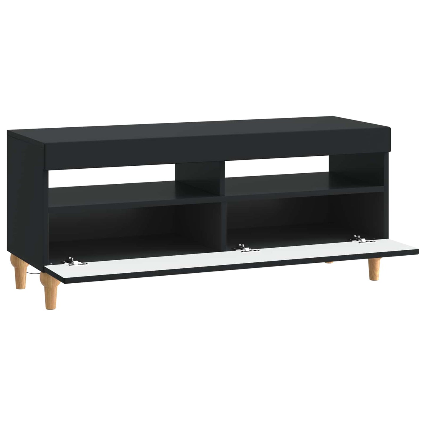 LED tv-meubel Zwart Bewerkt hout