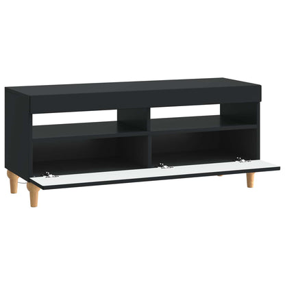 LED tv-meubel Zwart Bewerkt hout