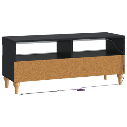 LED tv-meubel Zwart Bewerkt hout