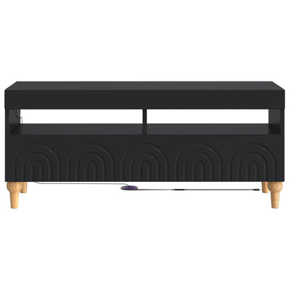 LED tv-meubel Zwart Bewerkt hout