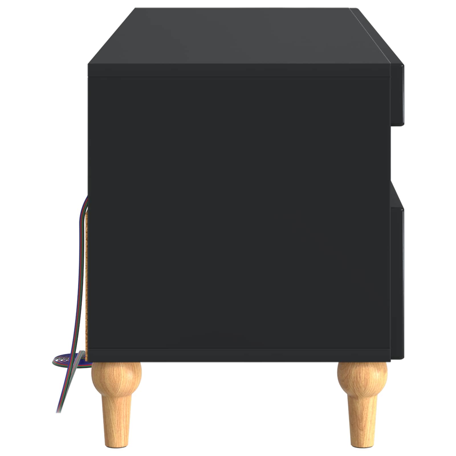 LED tv-meubel Zwart Bewerkt hout