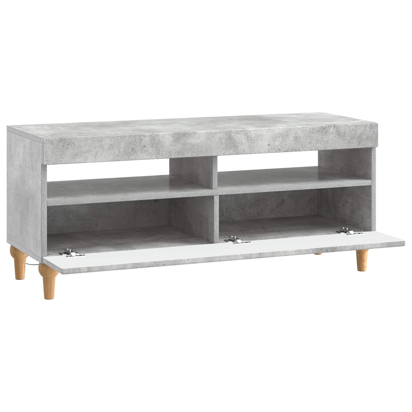 LED tv-meubel Betongrijs Bewerkt hout