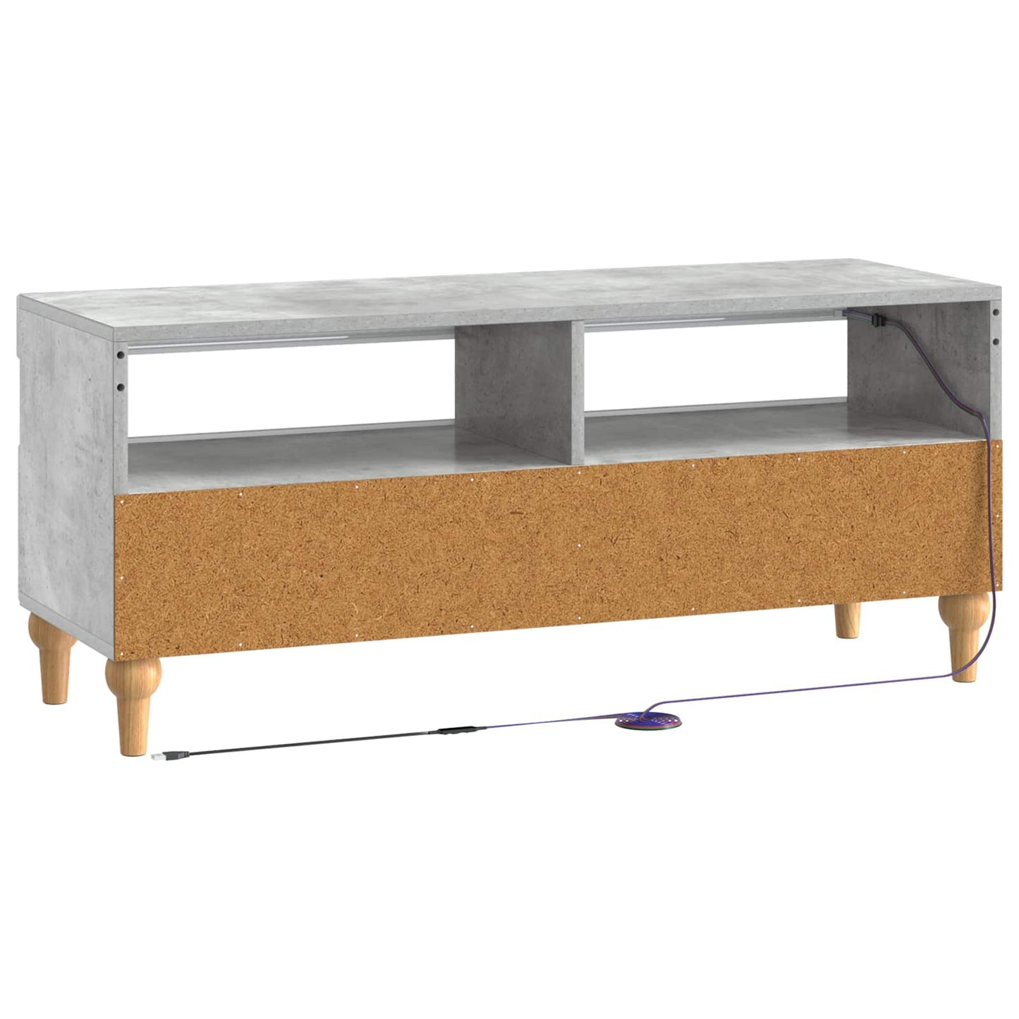 LED tv-meubel Betongrijs Bewerkt hout