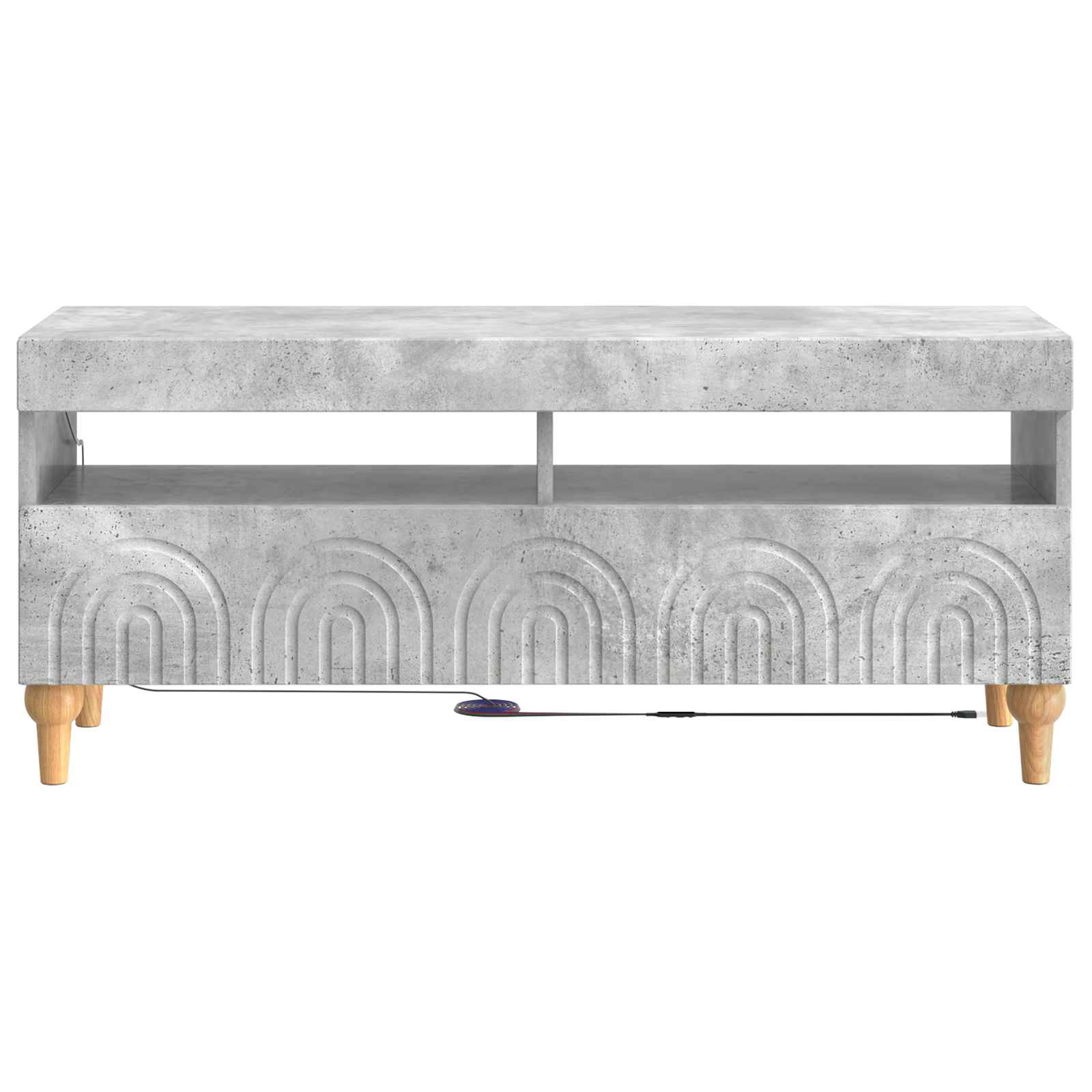 LED tv-meubel Betongrijs Bewerkt hout