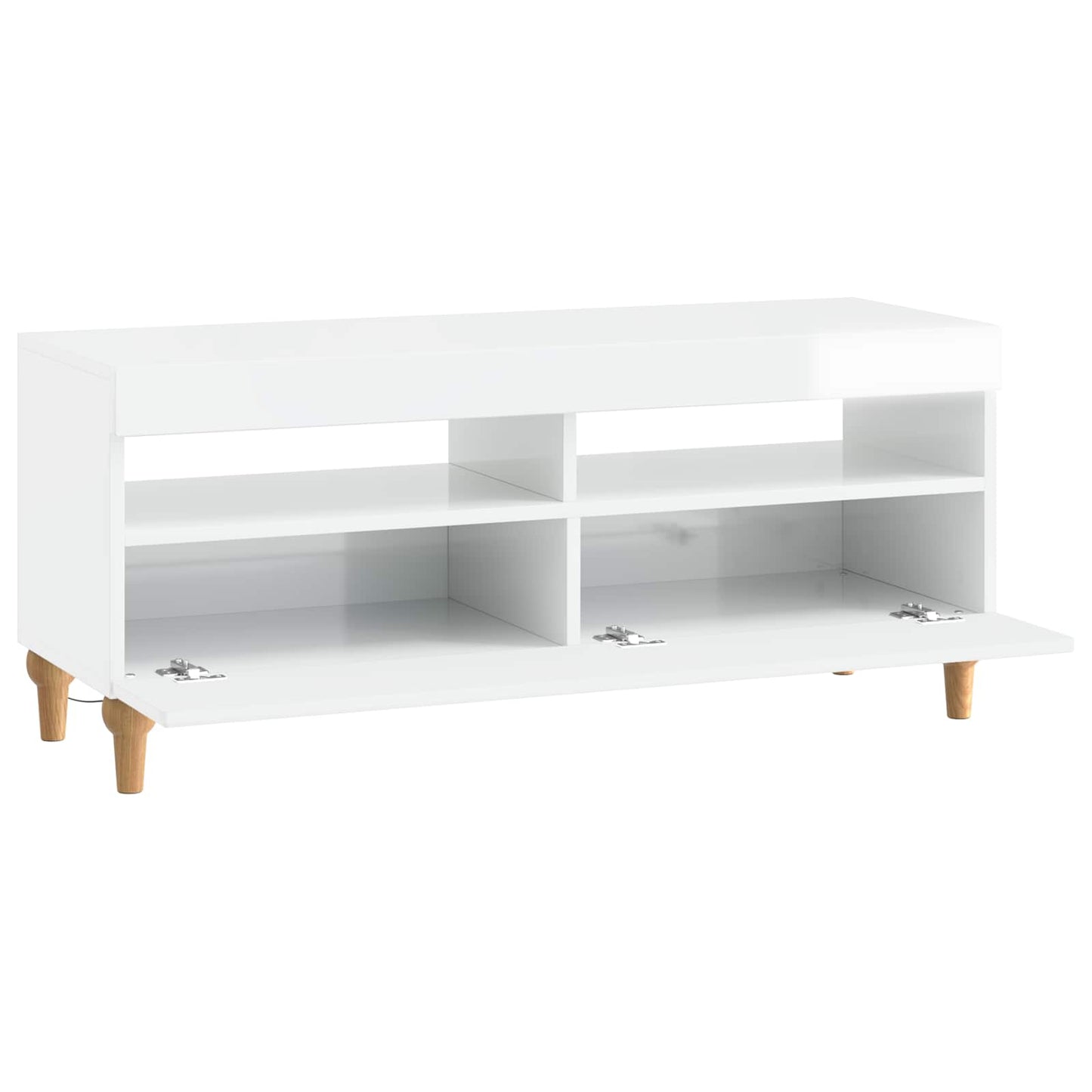 LED tv-meubel Hoogglans Wit Bewerkt hout