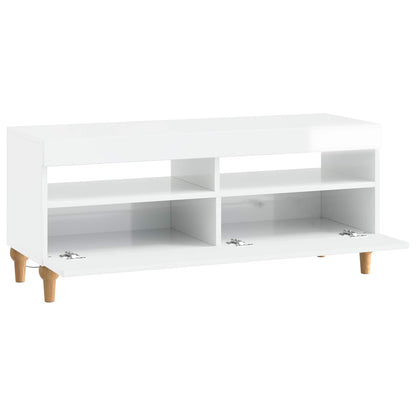 LED tv-meubel Hoogglans Wit Bewerkt hout