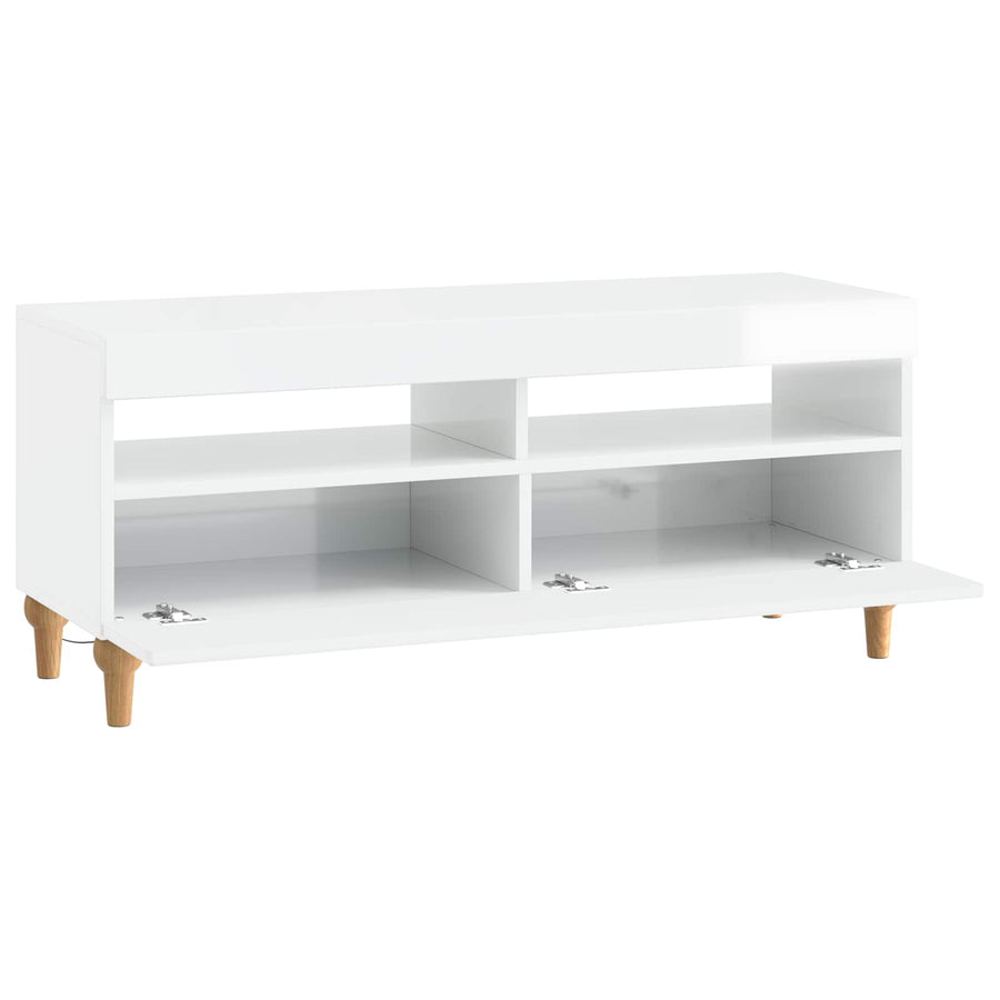 LED tv-meubel Hoogglans Wit Bewerkt hout