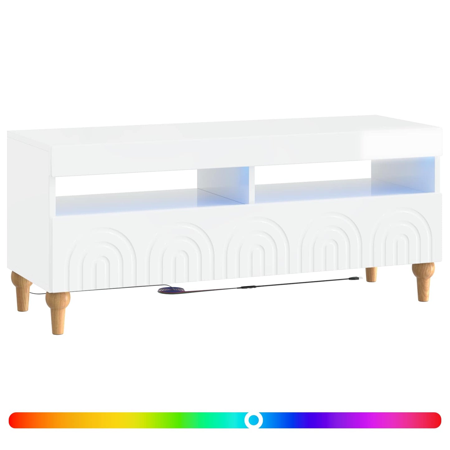 LED tv-meubel Hoogglans Wit Bewerkt hout