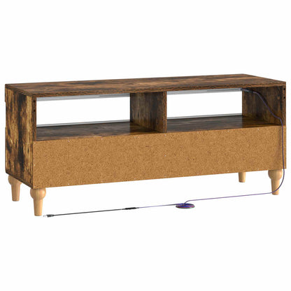 LED tv-meubel Gerookt eiken Bewerkt hout