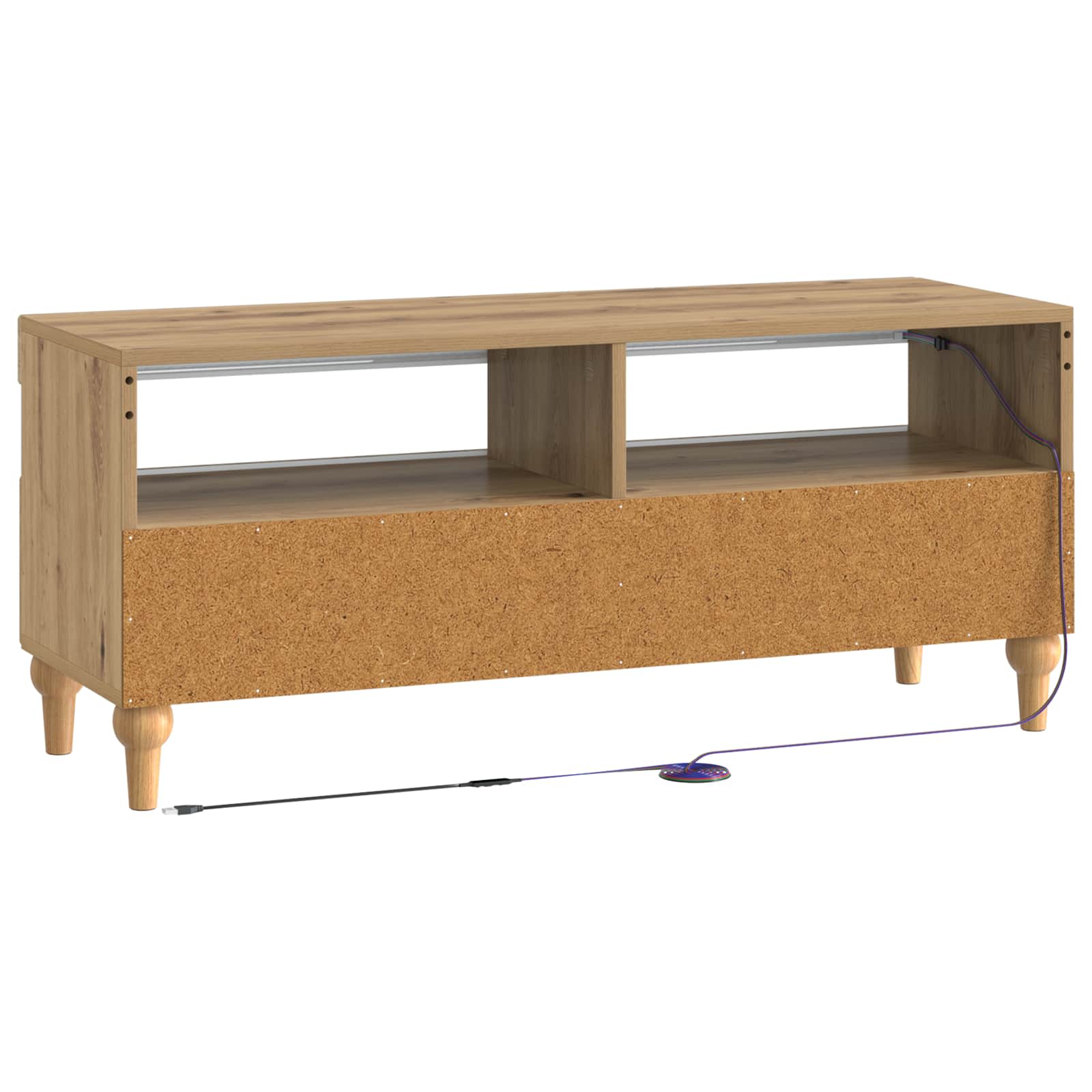 LED tv-meubel Artisanaal eiken Bewerkt hout