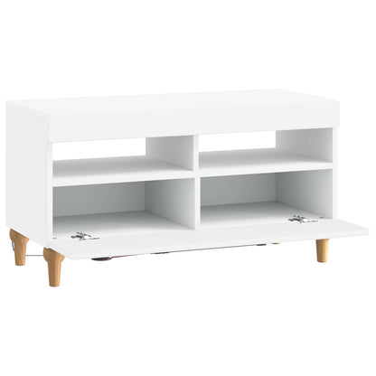 LED tv-meubel Wit Bewerkt hout