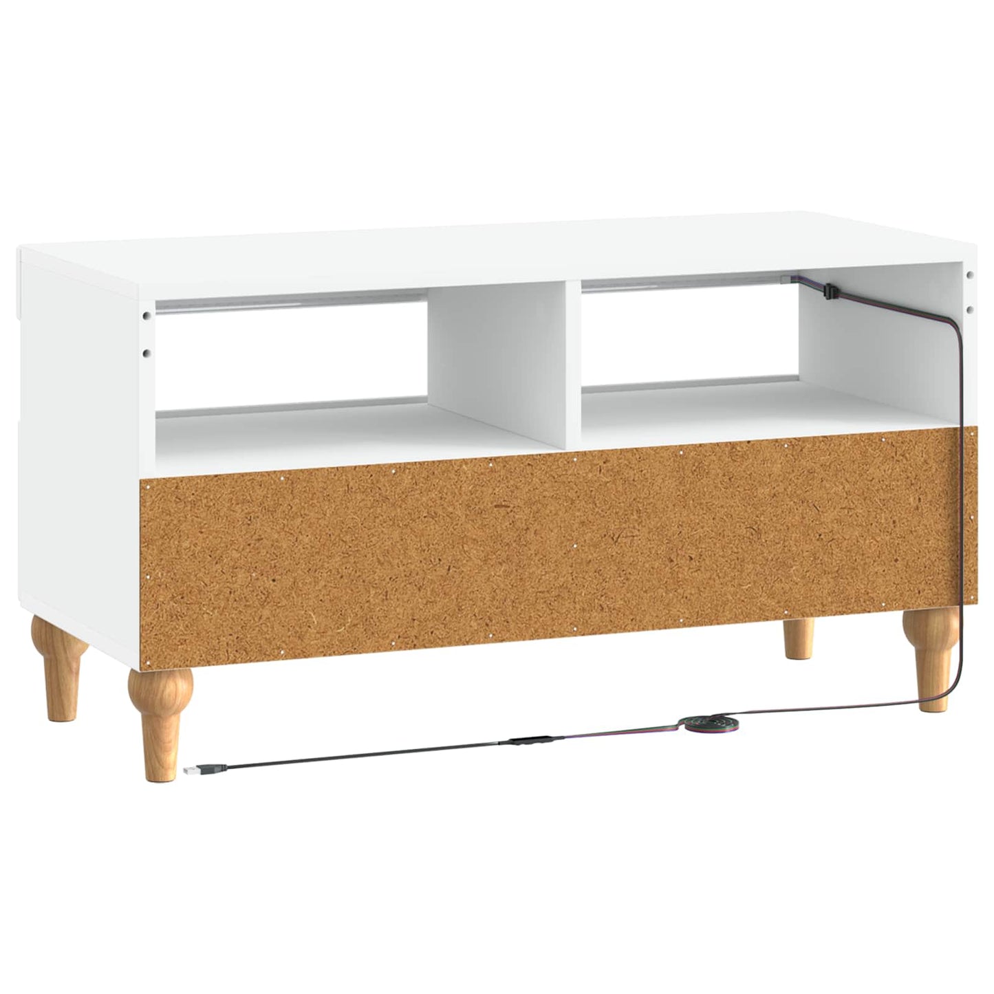 LED tv-meubel Wit Bewerkt hout