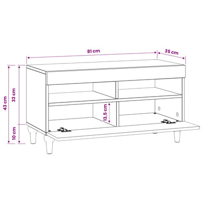 LED tv-meubel Wit Bewerkt hout