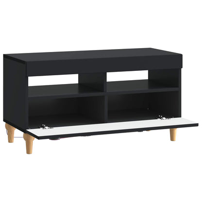 LED tv-meubel Zwart Bewerkt hout