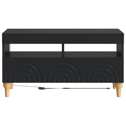 LED tv-meubel Zwart Bewerkt hout