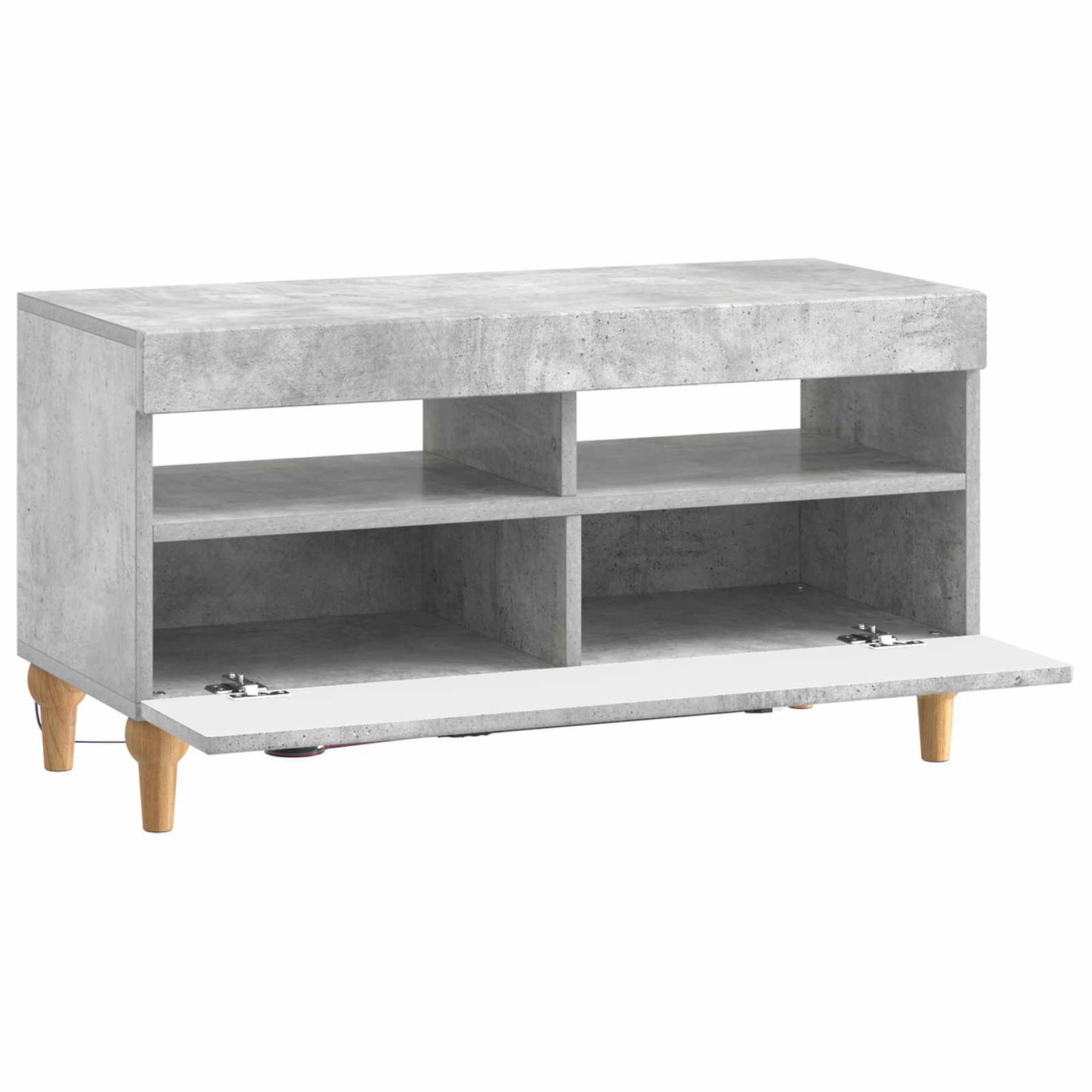 LED tv-meubel Betongrijs Bewerkt hout