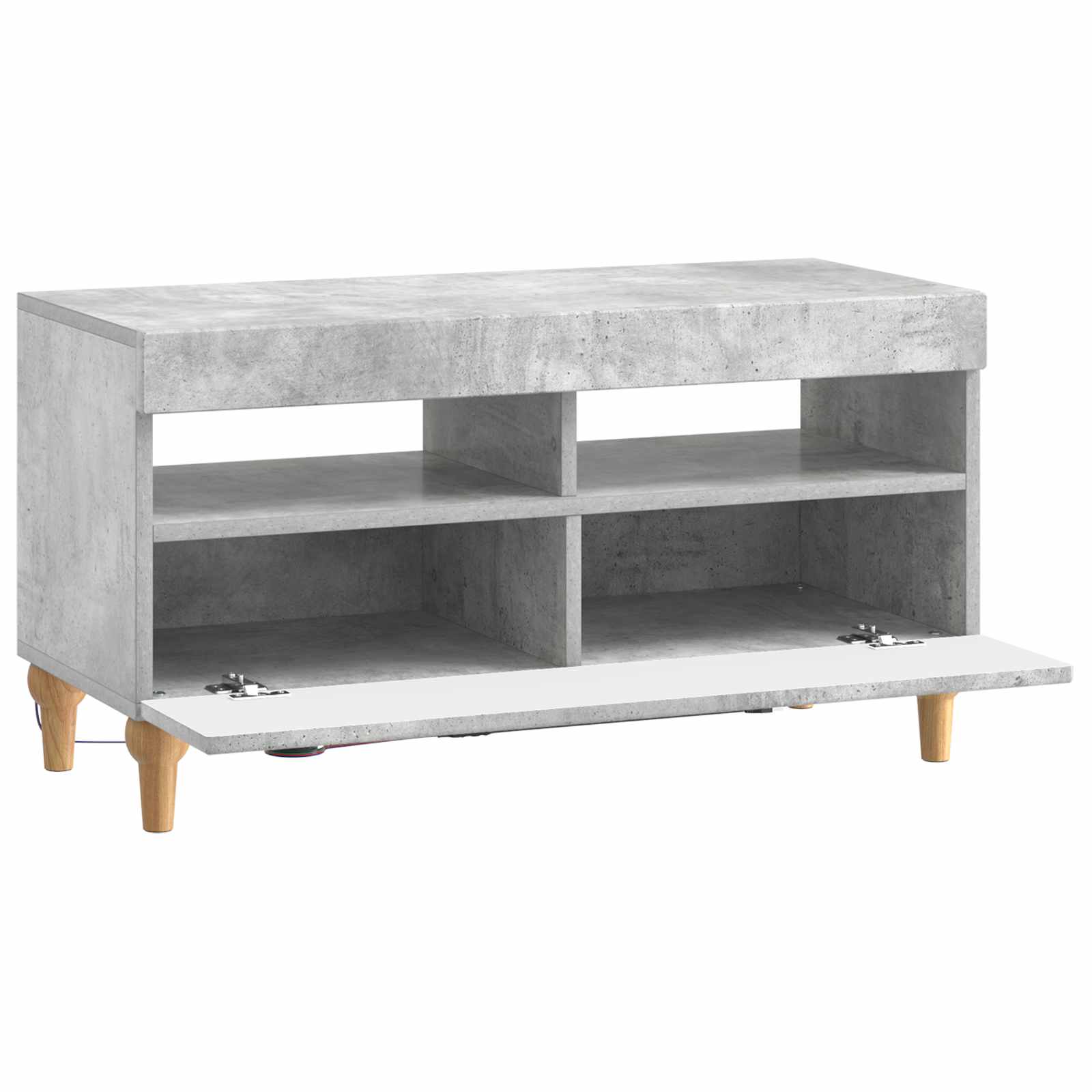 LED tv-meubel Betongrijs Bewerkt hout
