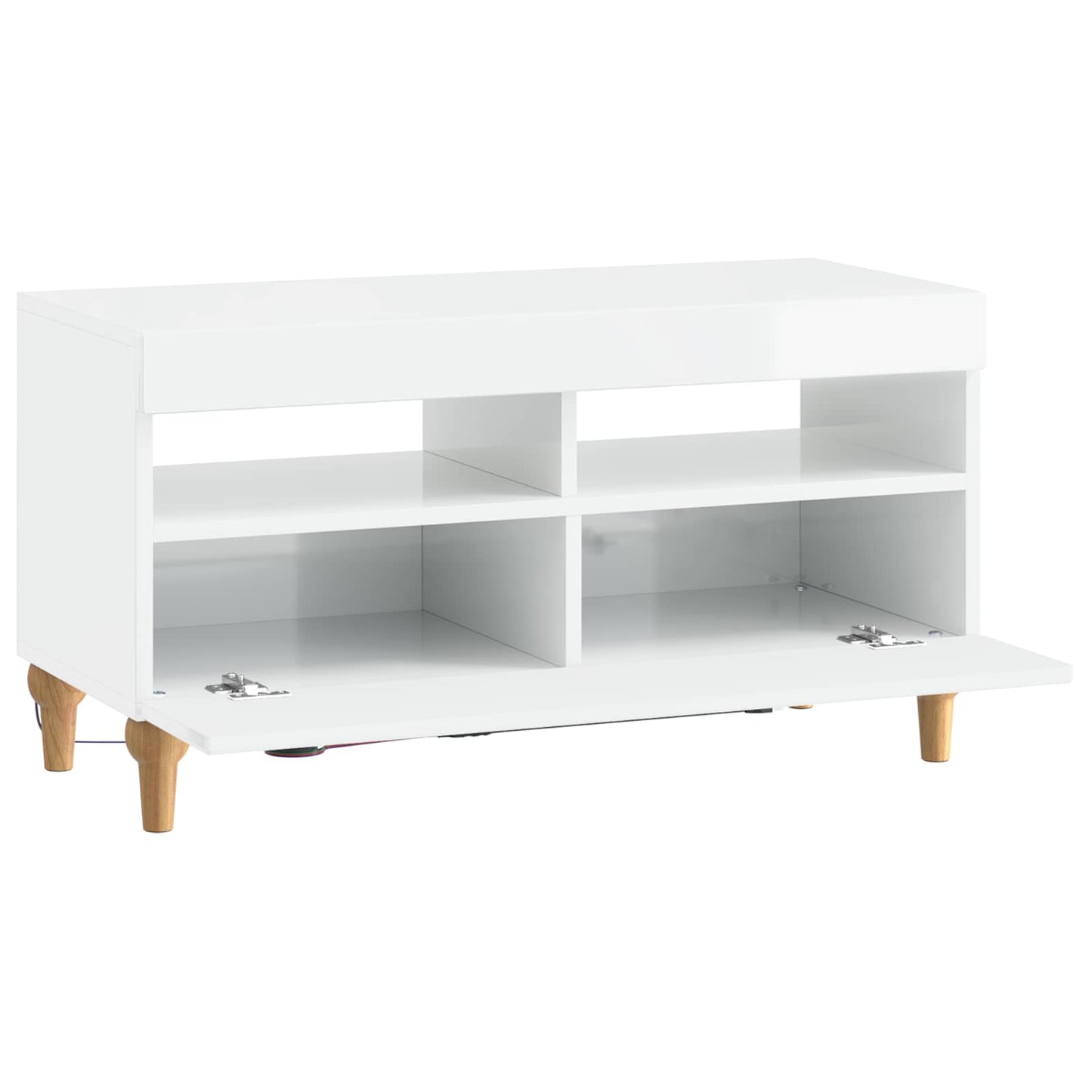 LED tv-meubel Hoogglans Wit Bewerkt hout