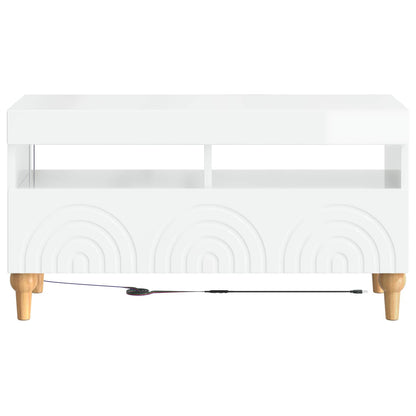 LED tv-meubel Hoogglans Wit Bewerkt hout
