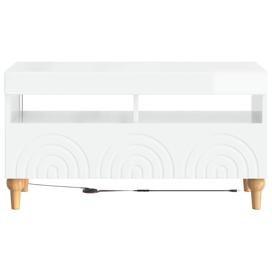 LED tv-meubel Hoogglans Wit Bewerkt hout