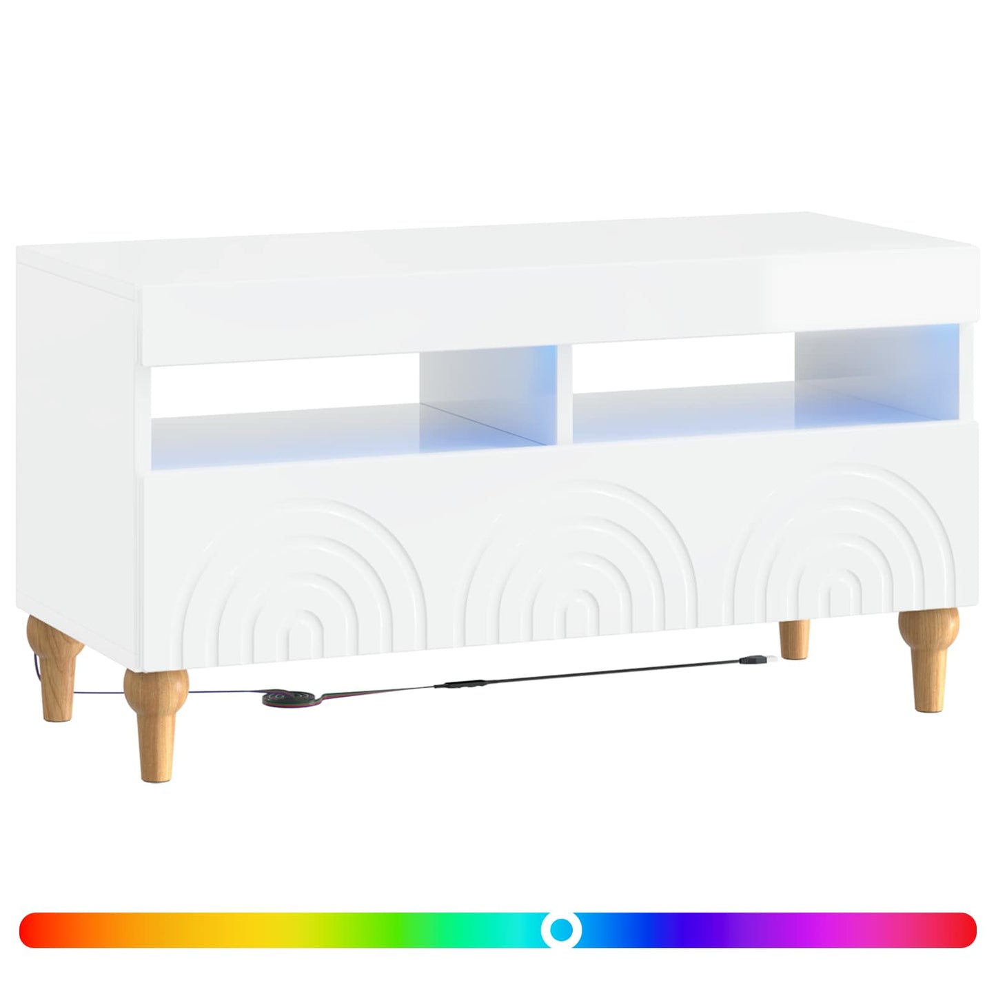 LED tv-meubel Hoogglans Wit Bewerkt hout