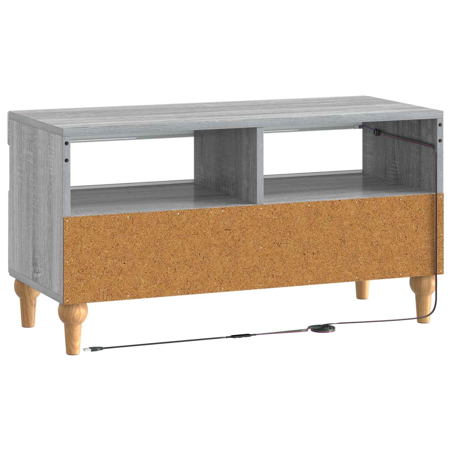 LED tv-meubel Grijs Sonoma Bewerkt hout